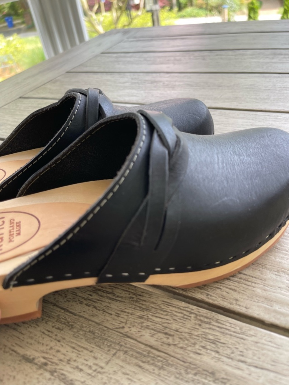 Kurier BFF Black Leather Clog Mule - Women's Slip-On Comfort size 38 7.5 - Picture 8 of 9
